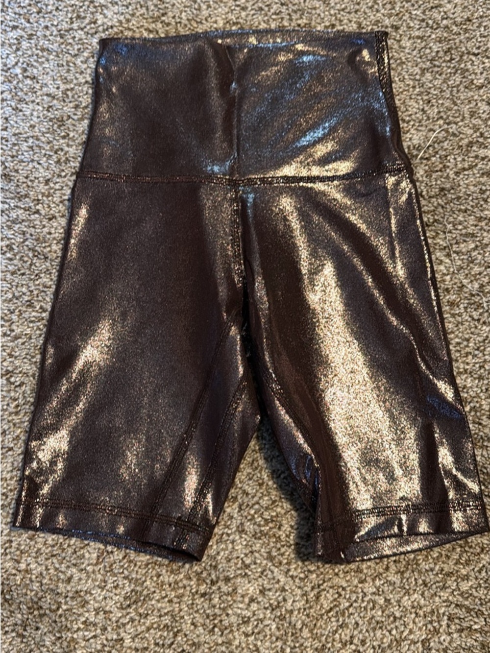 lululemon athletica Metallic Chocolate High-Rise Bike Shorts